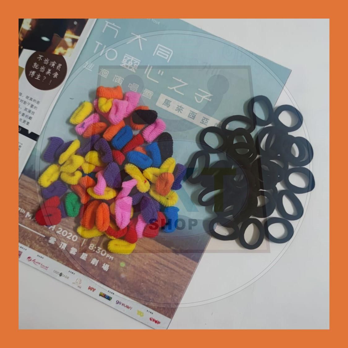 Korean Colourful Rubber Hair Ties Fashion Hairband Getah Rambut Hair Accessories Rope Ring Elastic Hairband Ponytail
