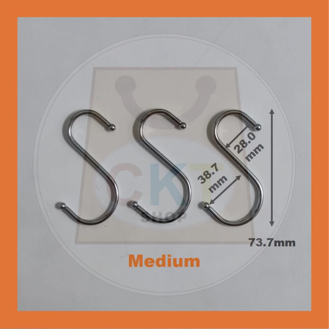 Powerful "S" Shape Stainless Steel Metal Hook Multipurpose Hanger Household Hanging Premium Quality Utensils