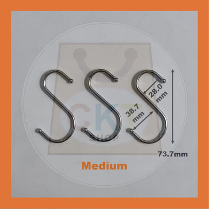 Powerful "S" Shape Stainless Steel Metal Hook Multipurpose Hanger Household Hanging Premium Quality Utensils