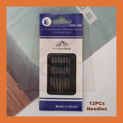 One Second-Needles Self Threading Needles Hand Sewing 12s Set Jarum Buta