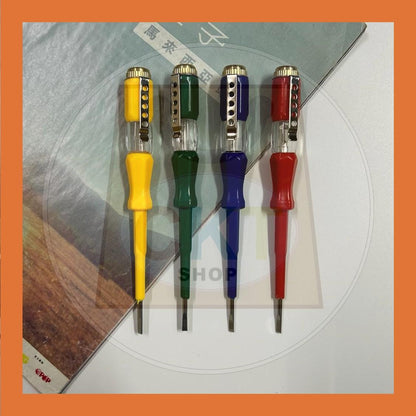 Pen Ujian Elektrik Pemutar Skru Kepala Rata 2.5mm Voltage Detector Test Pen Anti-Slip 100 500V PVC