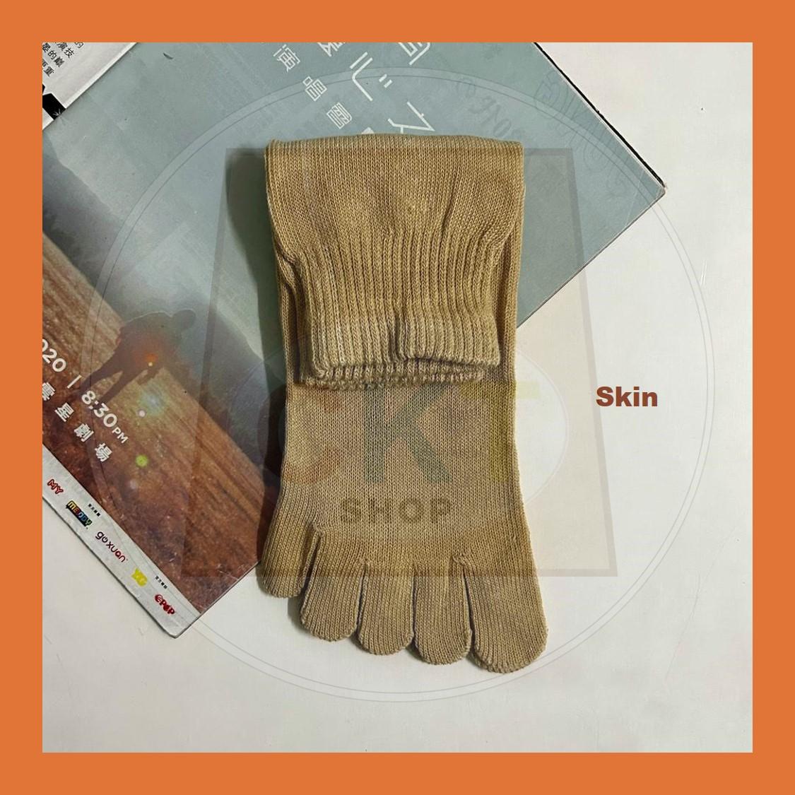 Breathable Non-slip Cotton Split Toe Ladies Five Finger Socks Yoga Socks Floor Socks Stoking Jari Outdoor Green Family
