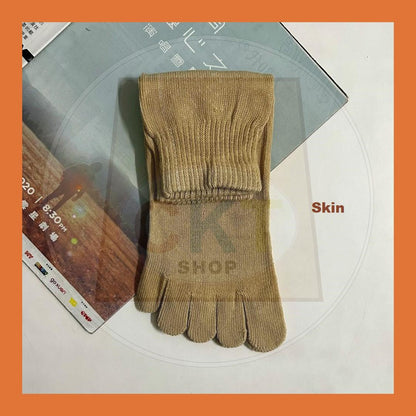 Breathable Non-slip Cotton Split Toe Ladies Five Finger Socks Yoga Socks Floor Socks Stoking Jari Outdoor Green Family