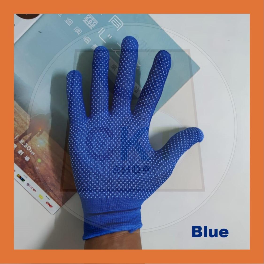 Black Gloves Dot Fishing Ricefield Eel Labor Protection Sarung Tangan Kain Bintik Getah Anti Slip Sport Gardening