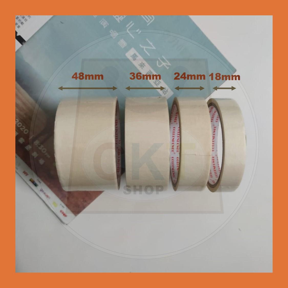 Masking Tape White Tape Kertas Packaging Tape 18mm 24mm 36mm 48mm Pita Pelekat