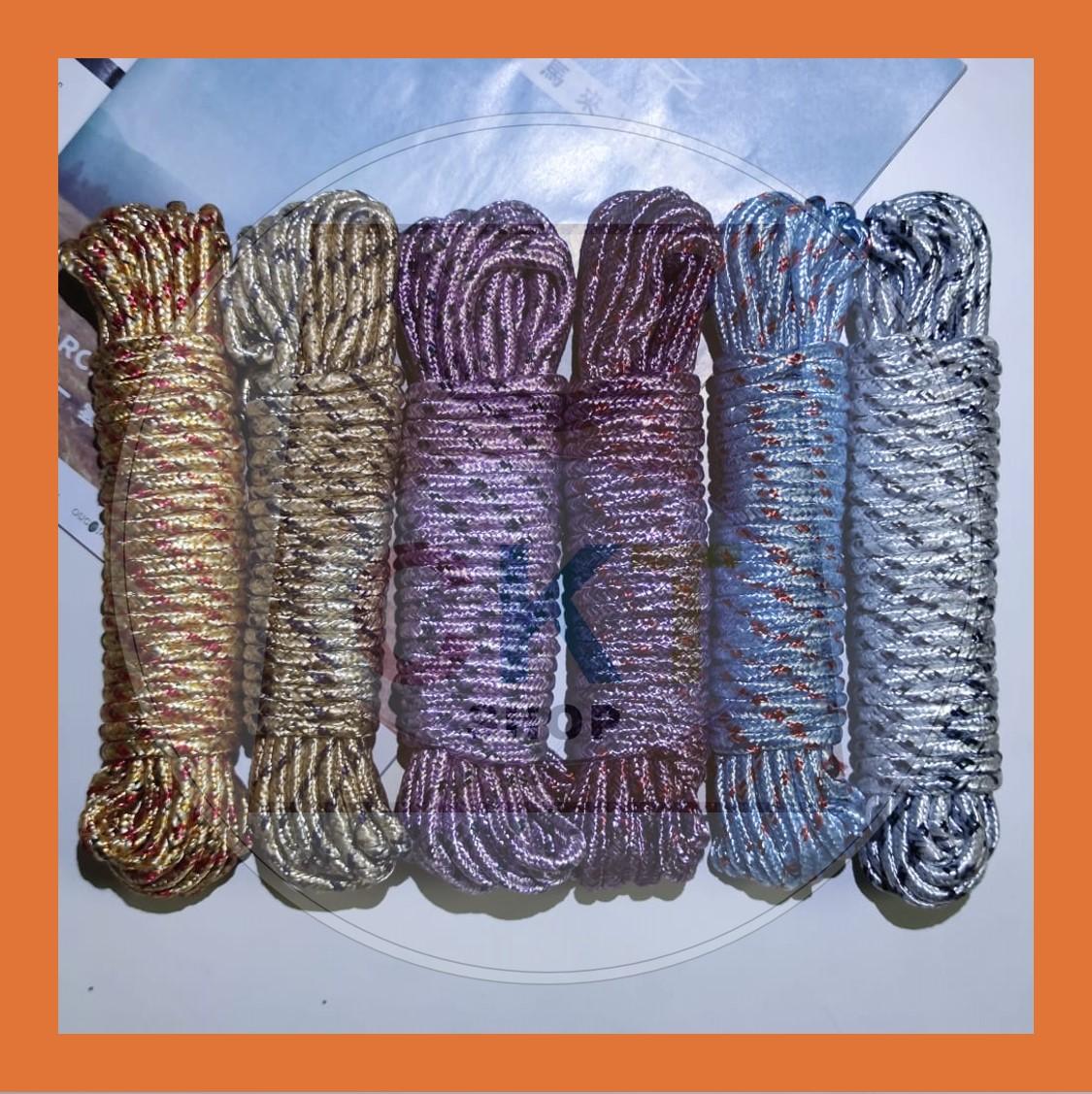 Tent Rope 10m Tali Khemah Multi-functional Nylon Anti-slip Wind-proof Clothesline 10 meter Outdoor Sun Drying Rope