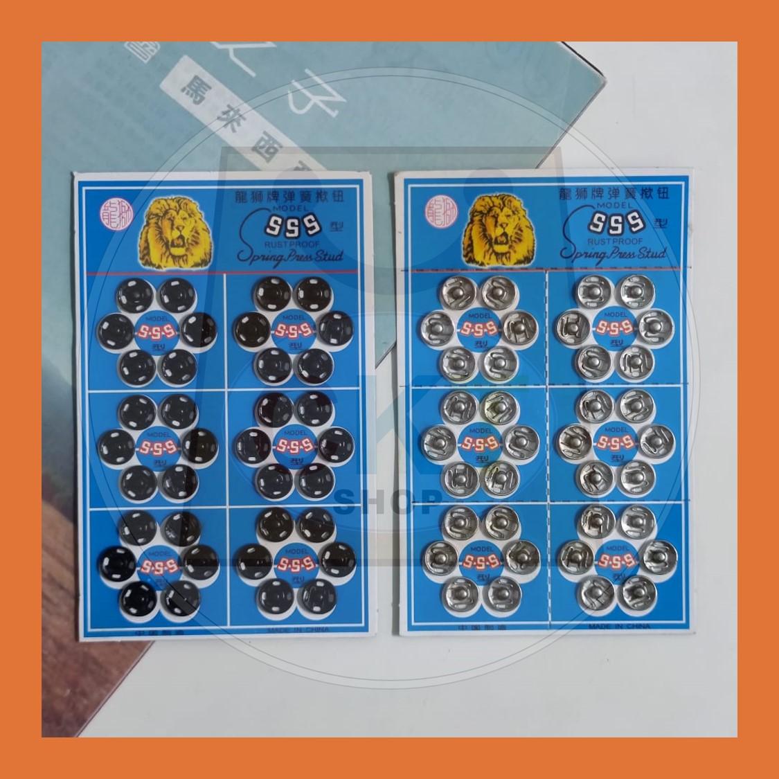 Press Studs Coat Metal Hand-sew Button Spring Sewing Snap Fastener Round LION Brand Butang Ketip Tip Butang Katup Khawin