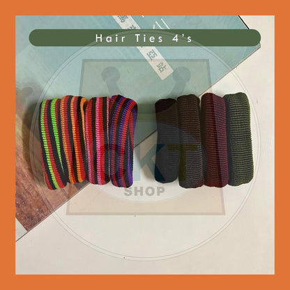 Simple Colorful Black Hair Band Hairties Rubber Band Getah Rambut 4's Ikat Rambut Rubber Band Geath Ikat Rambut Kukuh