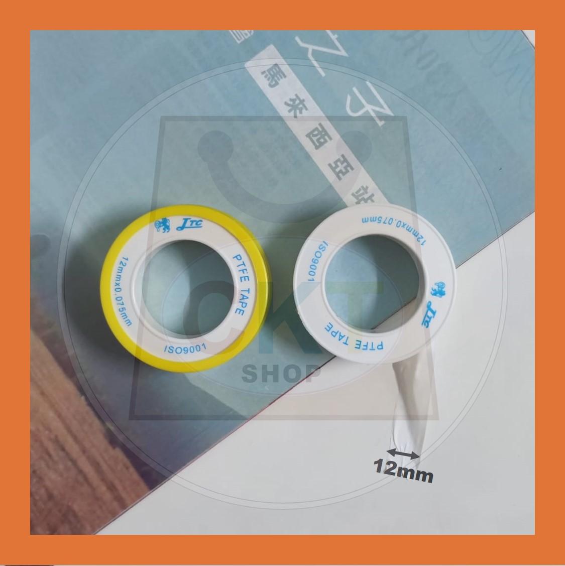 JTC PTFE White Seal Tape Water Plumbing Hose Seal Anti Leakage Thread Seal Tape For Pipe Leakage Tape Paip Kuning (12mm)
