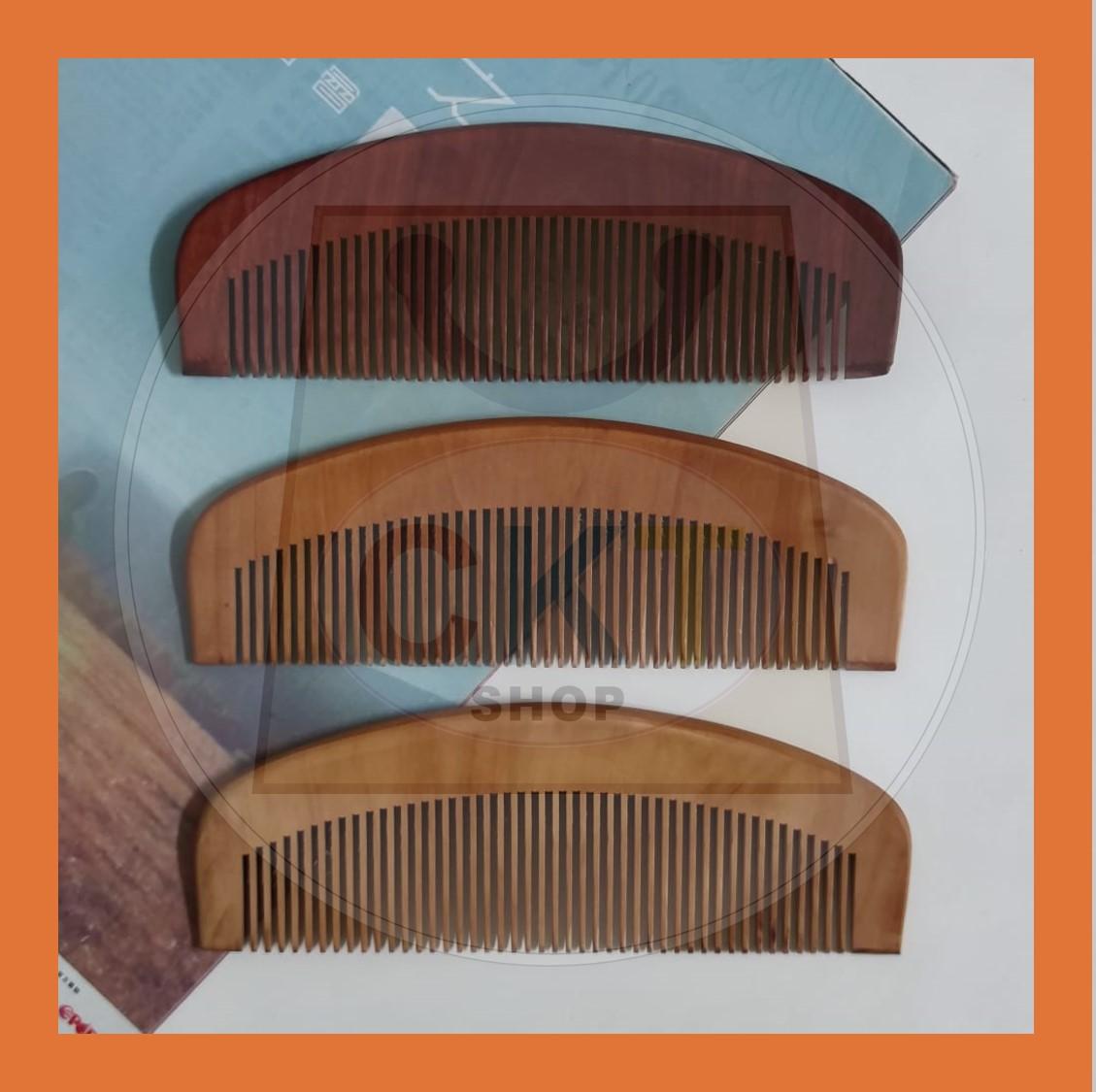 [READY STOCK] Natural Wooden Comb Hairbrush Tool Peach Wood Comb No-Static Massage Hair Health Comb Sikat Rambut Kayu