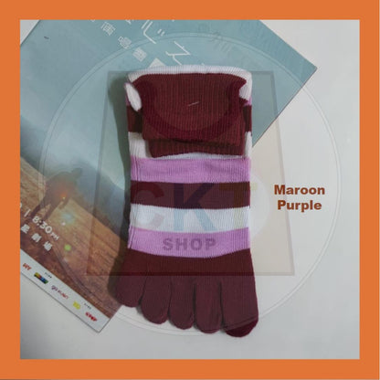 Breathable Non-slip Cotton Split Toe Ladies Five Finger Socks Yoga Socks Floor Socks Stoking Jari Outdoor Green Family