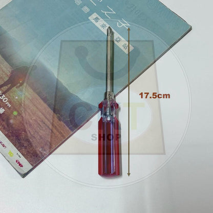 2 in 1 Mini 2 Way Screw Driver Dual Function Short/Long Cross Shaped Screw Driver Slotted Screwdriver Pemutar Skru