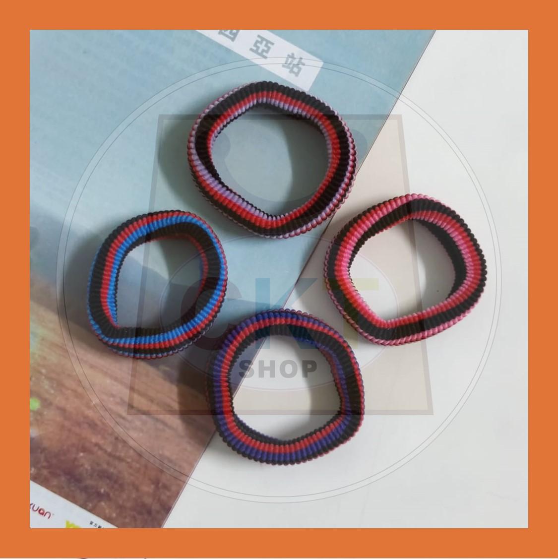 Simple Colorful Black Hair Band Hairties Rubber Band Getah Rambut 4's Ikat Rambut Rubber Band Geath Ikat Rambut Kukuh