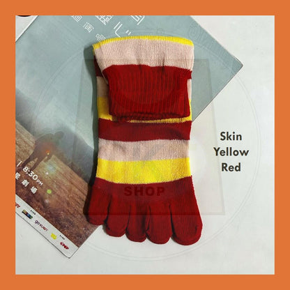 Breathable Non-slip Cotton Split Toe Ladies Five Finger Socks Yoga Socks Floor Socks Stoking Jari Outdoor Green Family