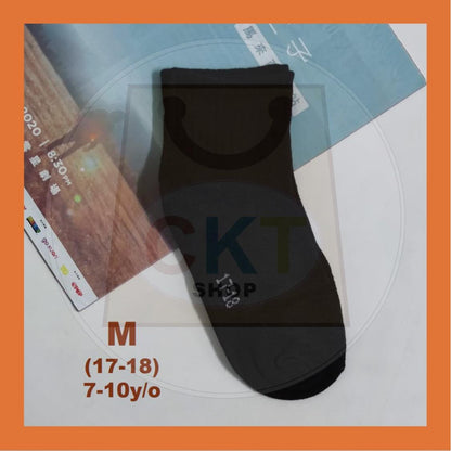 Student Unisex School Black Socks Size S to XL Sarung Kaki Stokin Sekolah Kerja Keje Warna Hitam Murah Cotton Stokin
