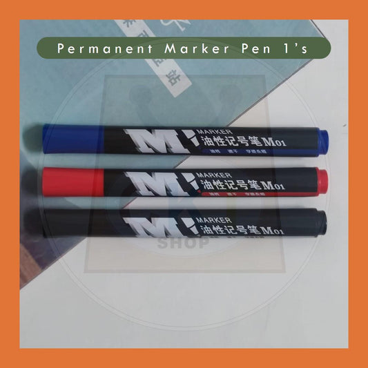 Permanent Marker Pen Quick Drying Waterproof Marker Pen Blue Red Black Ink Penanda Papan Putih  [READY STOCK]