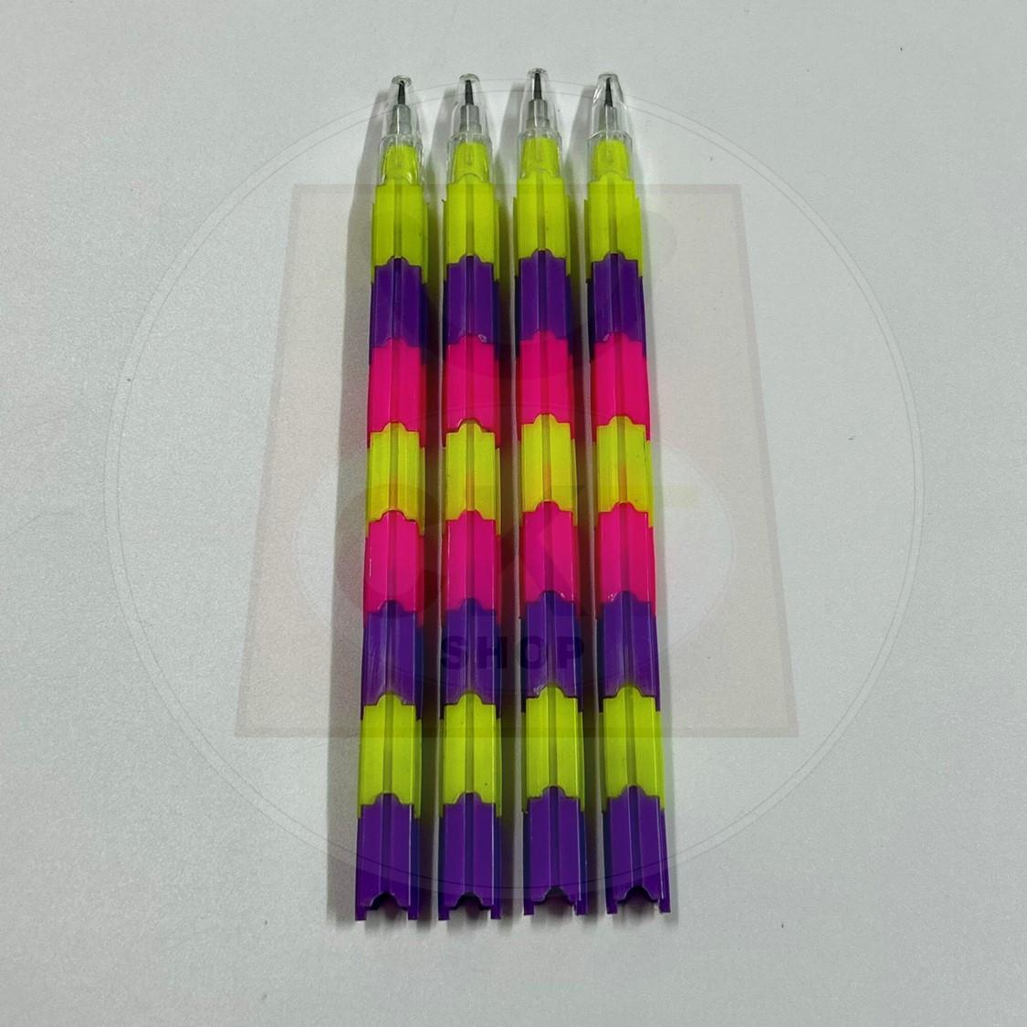 [READY STOCK] 2.0mm 4PCs Non-sharpening Bullet pencil Swap Building Block Pencils Colorful Children Pencils Swap Writing Kids