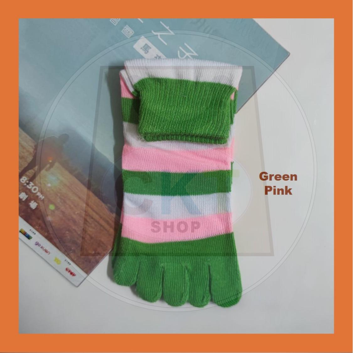 Breathable Non-slip Cotton Split Toe Ladies Five Finger Socks Yoga Socks Floor Socks Stoking Jari Outdoor Green Family